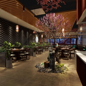 工业风餐厅3D模型下载